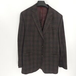 Jack Victor Loro Piana Gray Plaid Patch Pocket Elbow Patch Sport Coat‎ Fits 44L